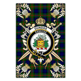 Dundas Modern 02 Tartan Crest Black Garden Flag - Gold Thistle Style